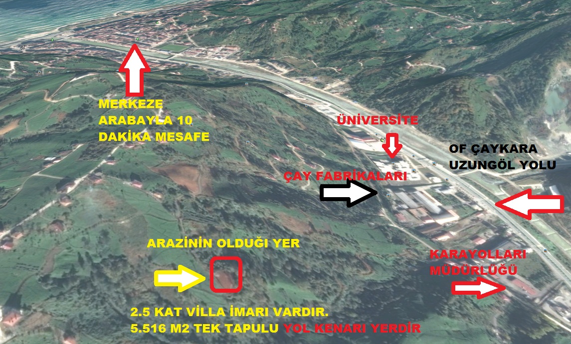 Satılık VERİMLİ ARAZİ, Trabzon / OF
